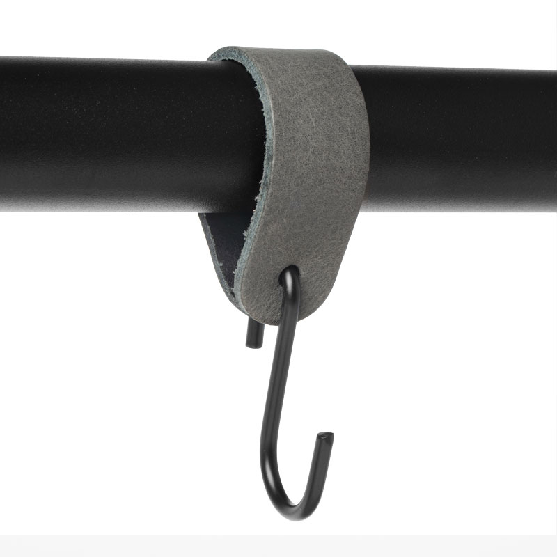 Leather S-hook hangers _ Vintage Grey