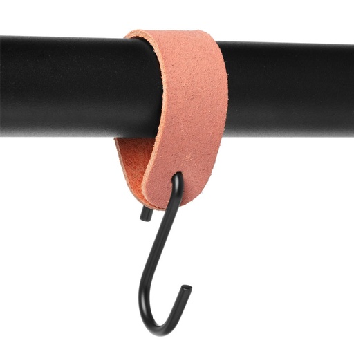 [NSH-15-OLD-PINK] Leather S-hook hangers | Suede Old Pink