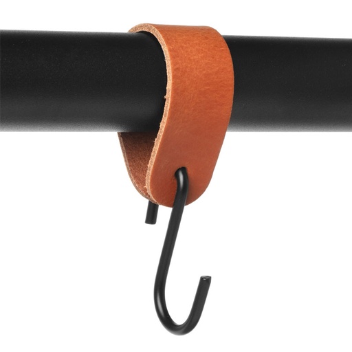 [NSH-15-COGNAC] Leather S-hook hangers | Chestnut