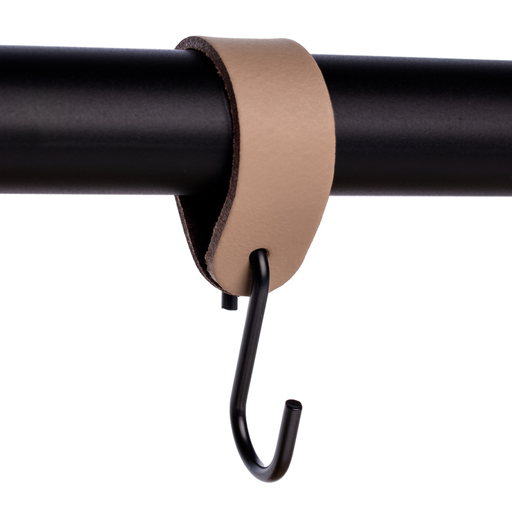 [NSH-15-TAUPE] Leather S-hook hangers | Natural